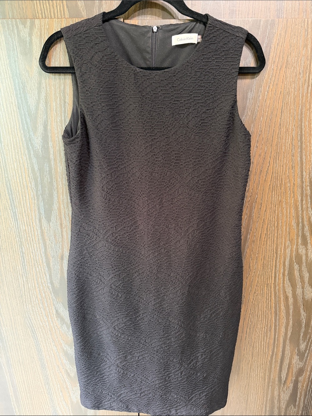 Calvin Klein Sleeveless Textured Little Black Dress, Business, Dinner, Dancing 8